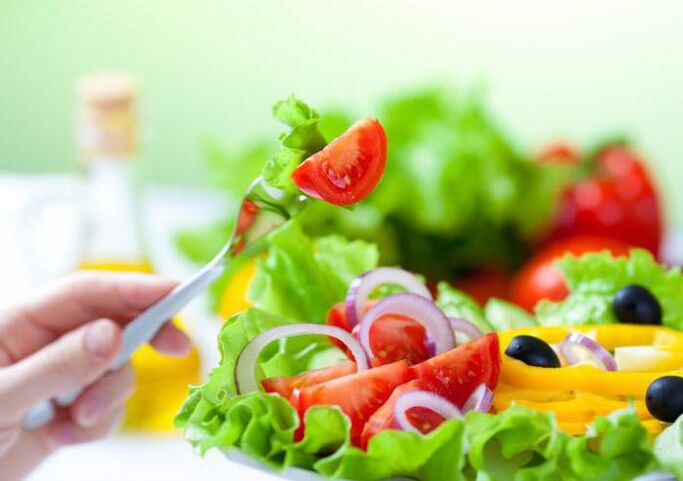 salada de vegetais para perda de peso por semana durante 5 kg